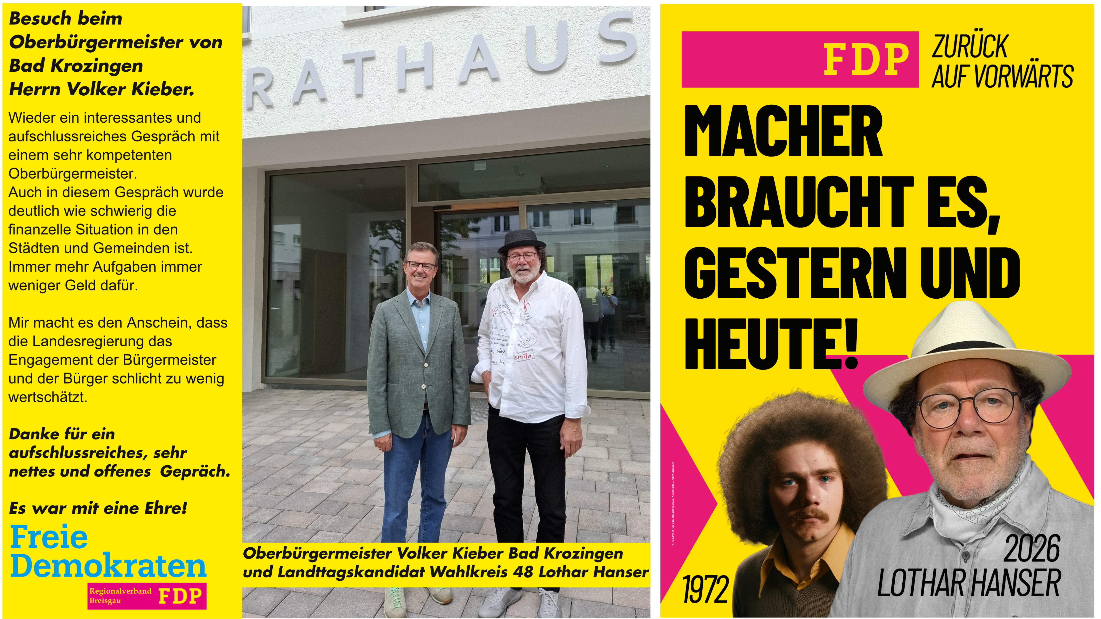 Lothar Hanser beim Besuch der Großen Kreisstadt Bad Krozingen 